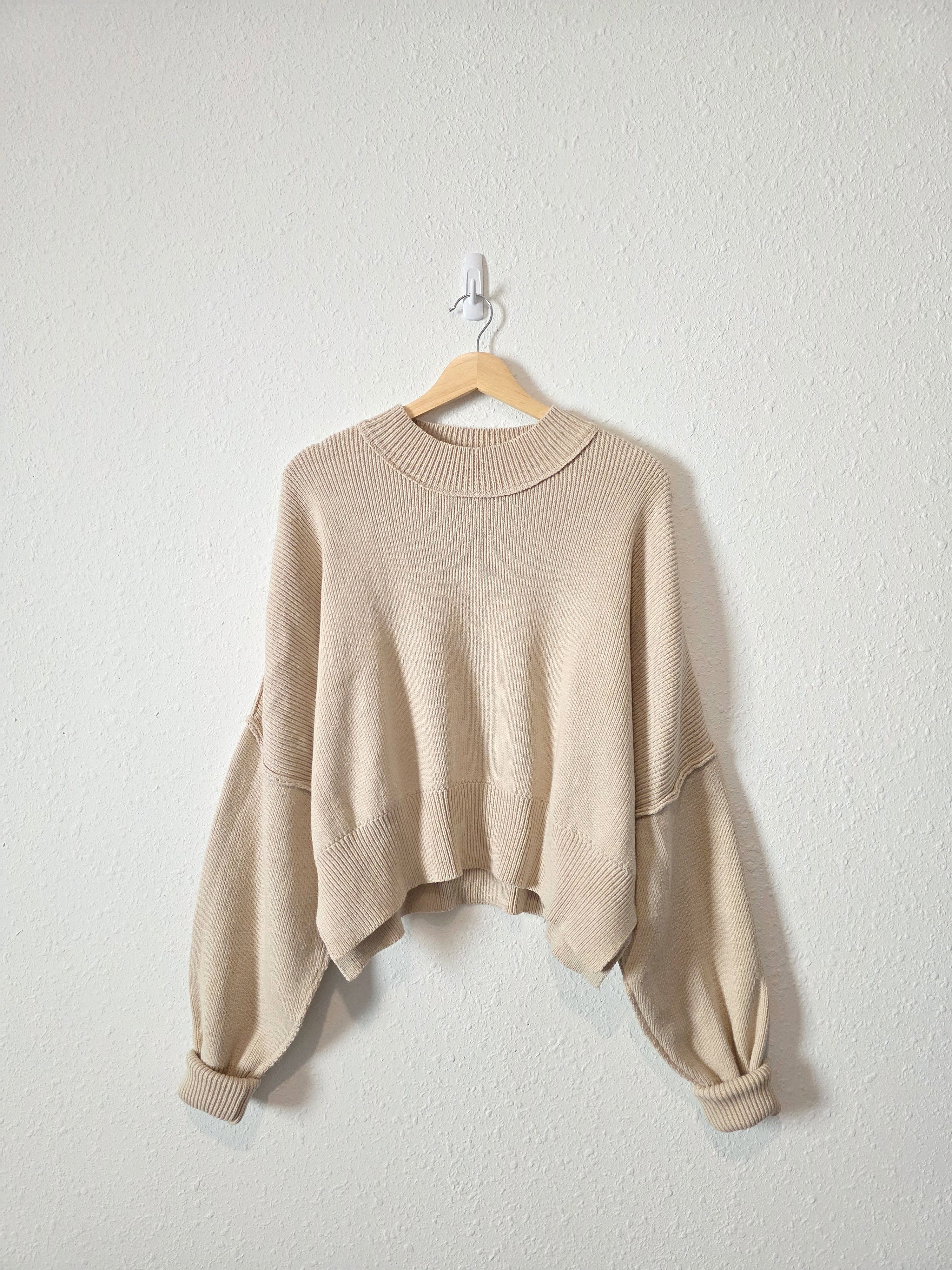 In Loom Ribbed Mockneck Sweater (L)