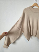 In Loom Ribbed Mockneck Sweater (L)