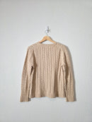 LL Bean Cotton Cable Knit Sweater (M)