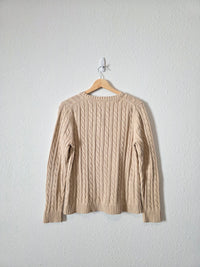 LL Bean Cotton Cable Knit Sweater (M)