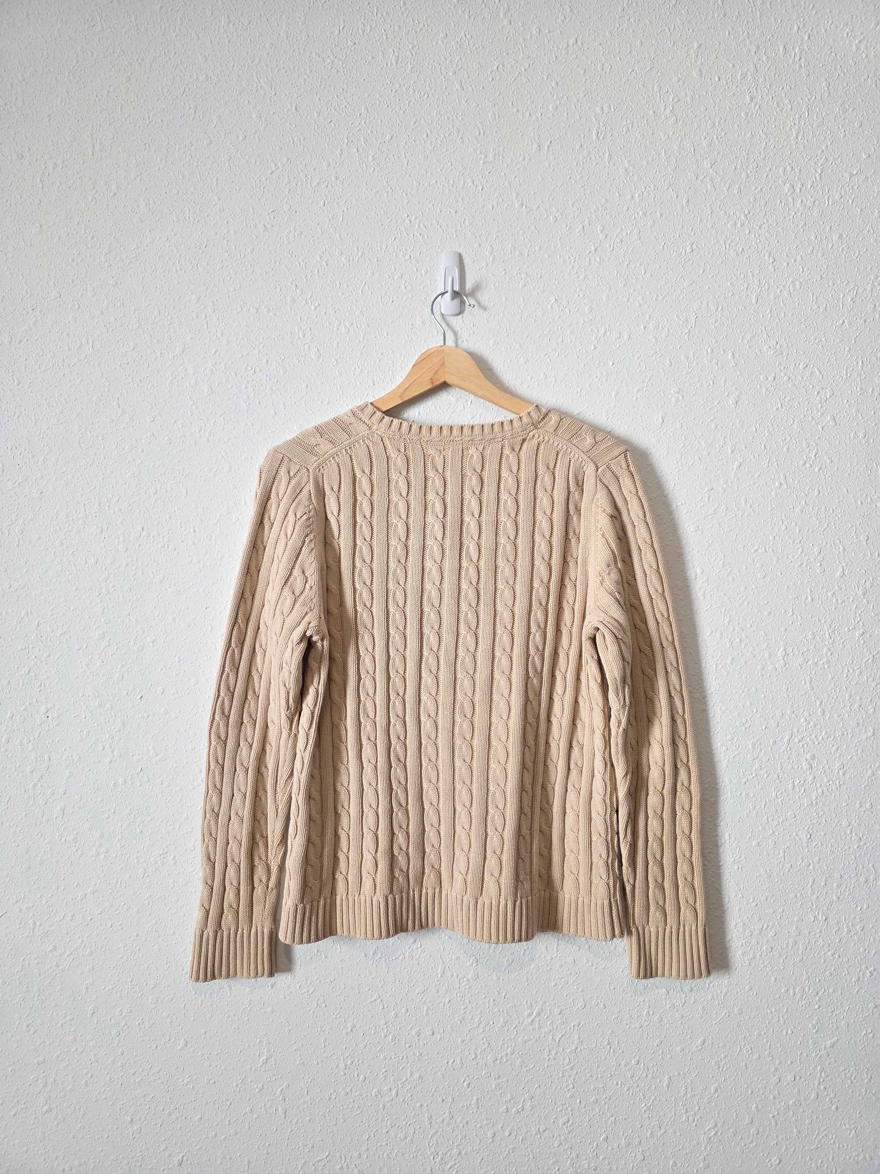 LL Bean Cotton Cable Knit Sweater (M)