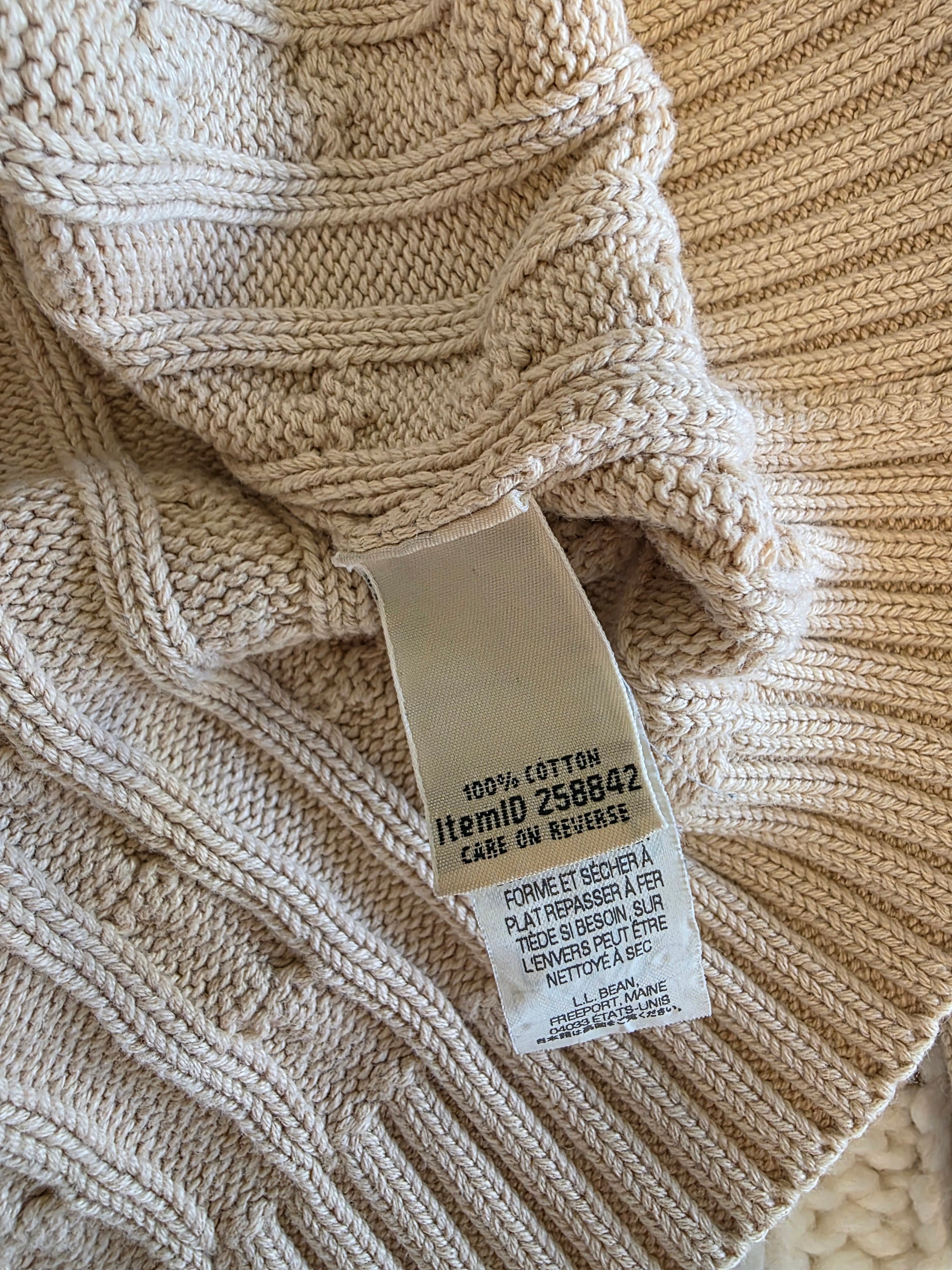 LL Bean Cotton Cable Knit Sweater (M)