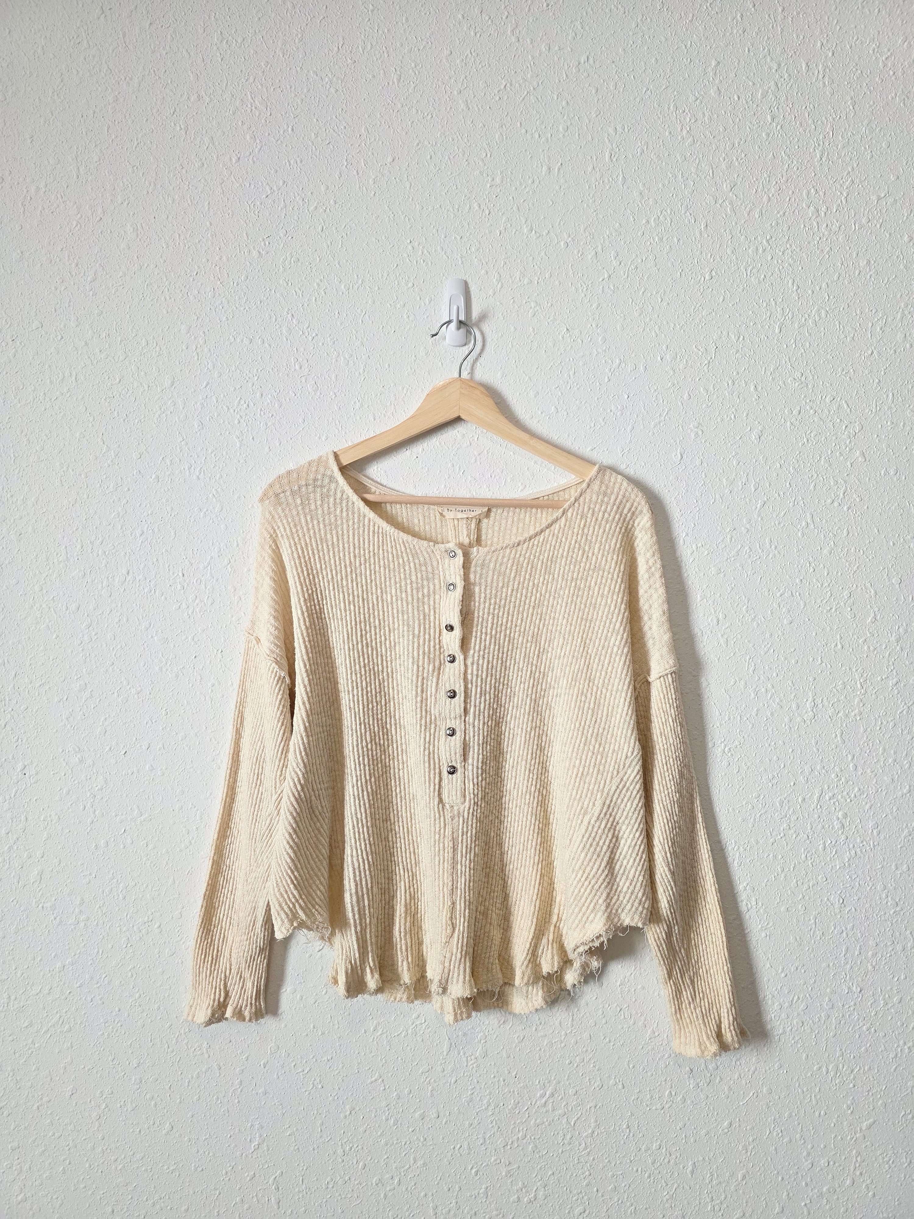 By Together Ribbed Henley Tee (S)