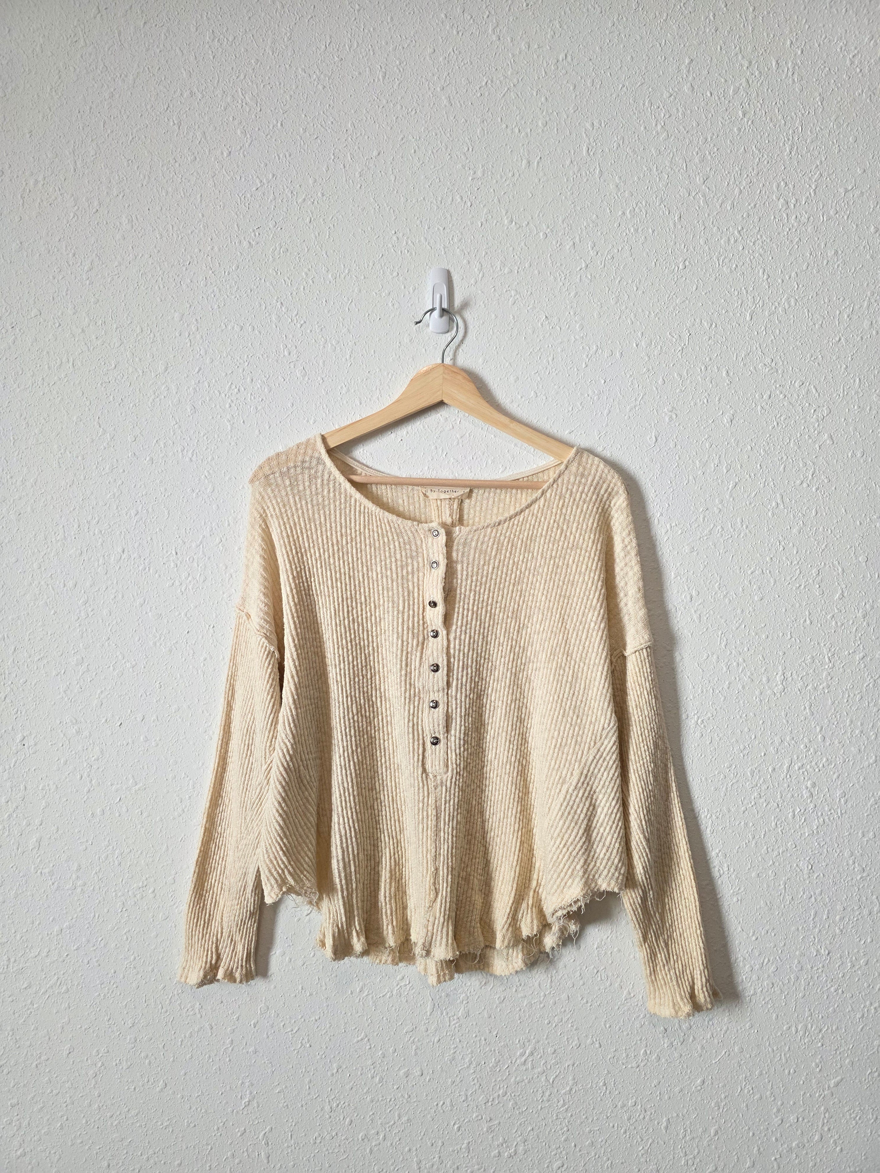 By Together Ribbed Henley Tee (S)