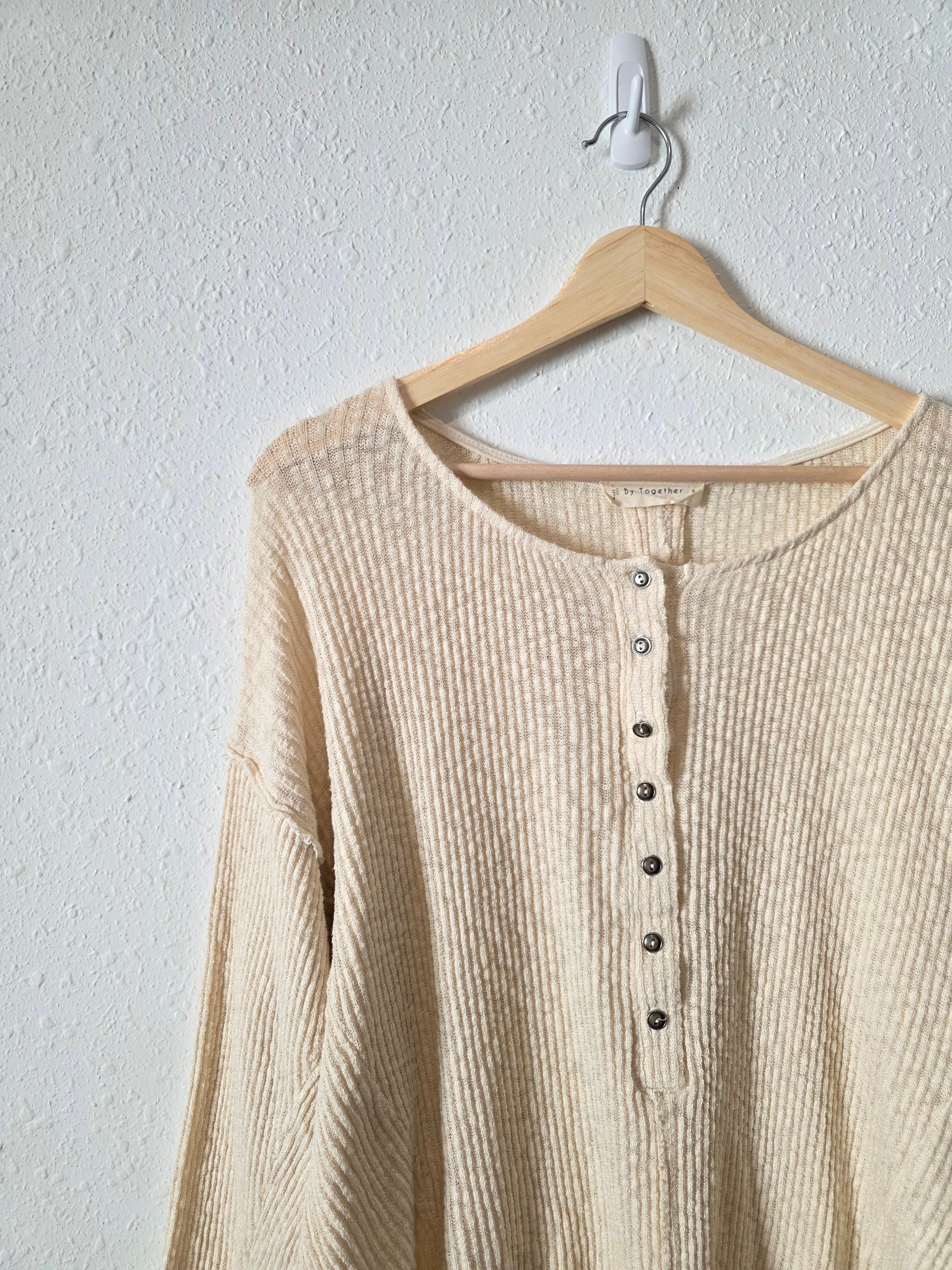 By Together Ribbed Henley Tee (S)