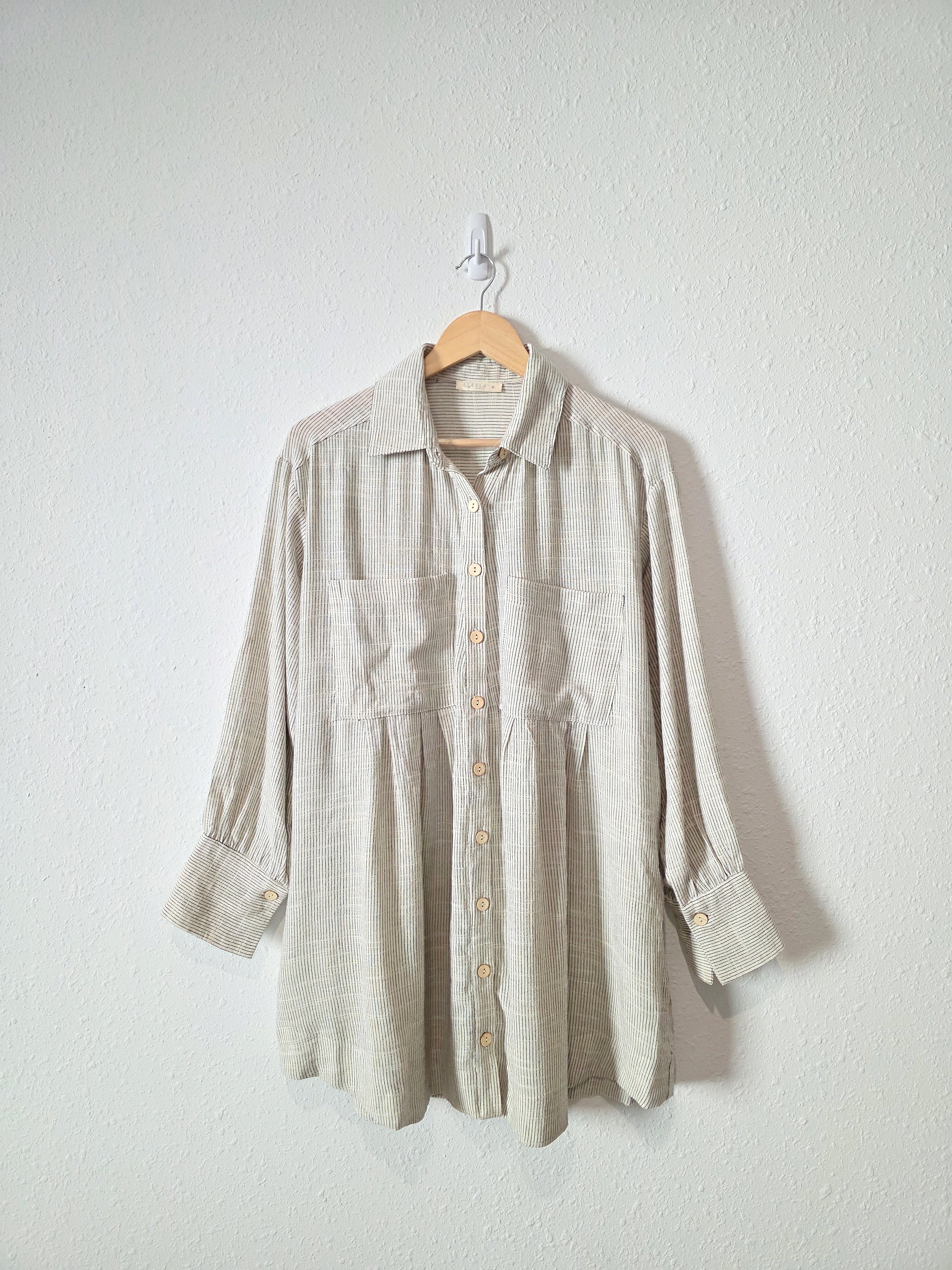 Cotton Linen Striped Tunic (M)