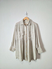 Cotton Linen Striped Tunic (M)