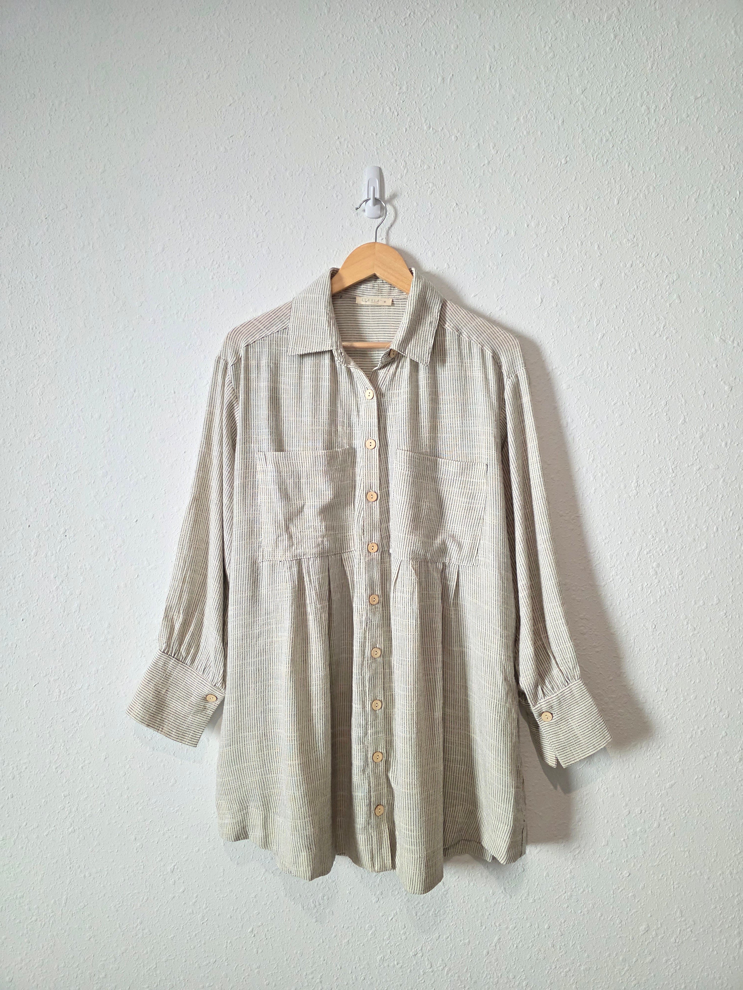Cotton Linen Striped Tunic (M)