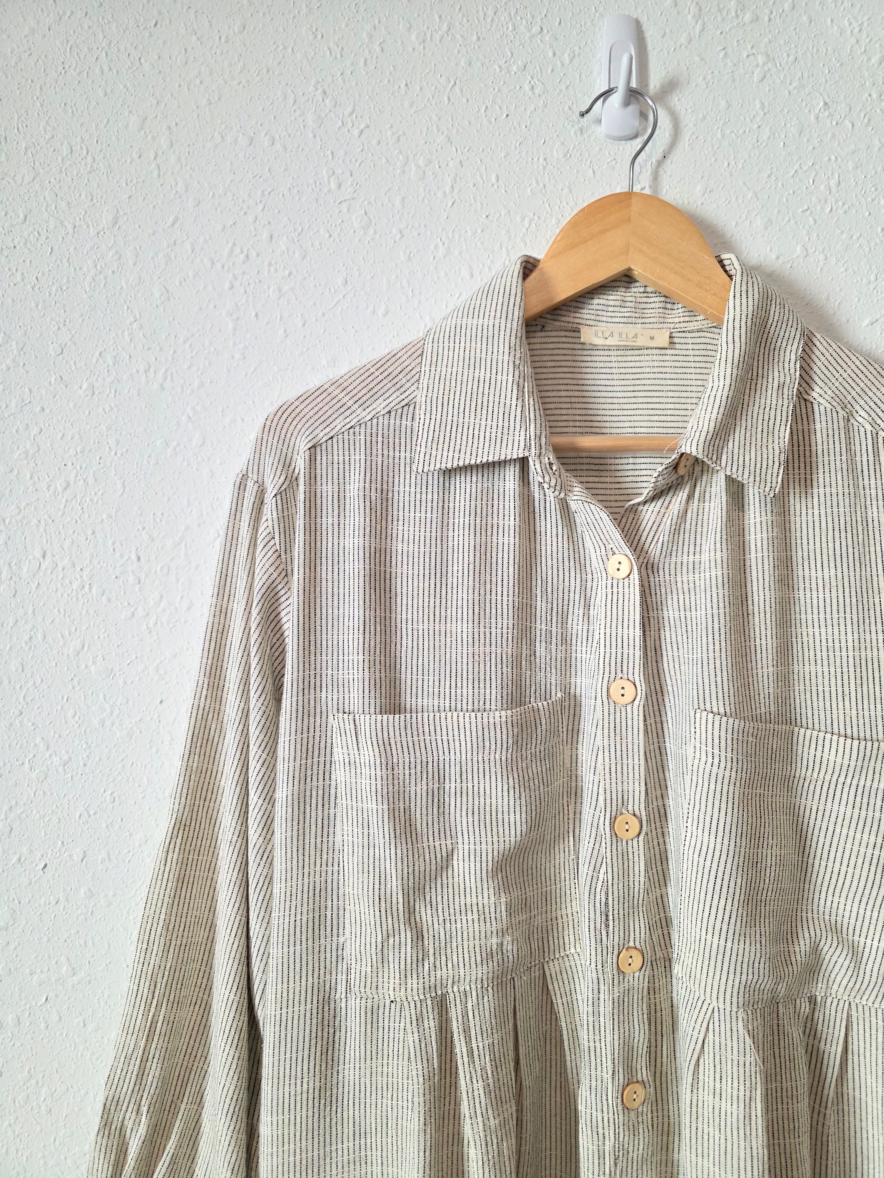 Cotton Linen Striped Tunic (M)