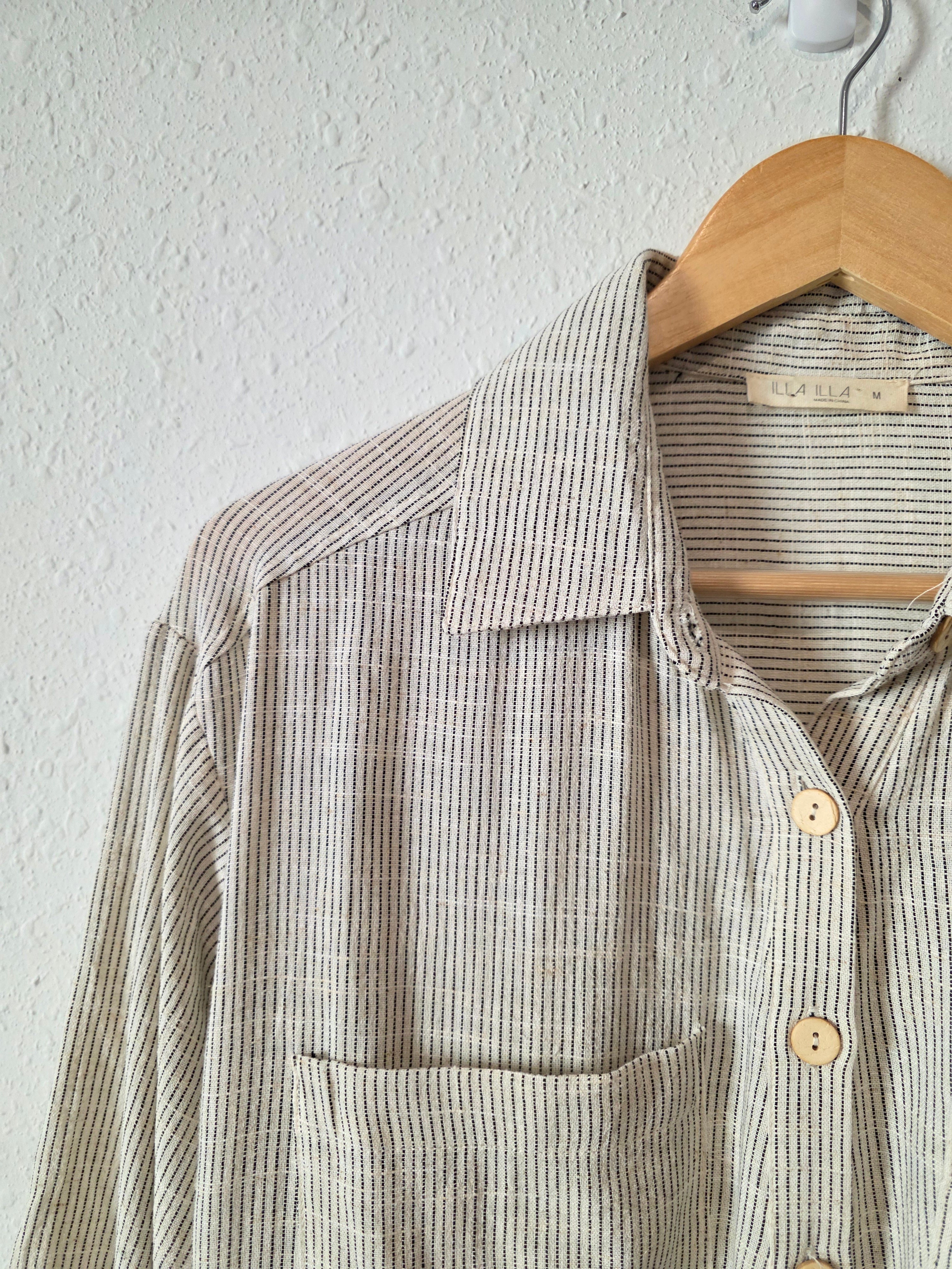Cotton Linen Striped Tunic (M)