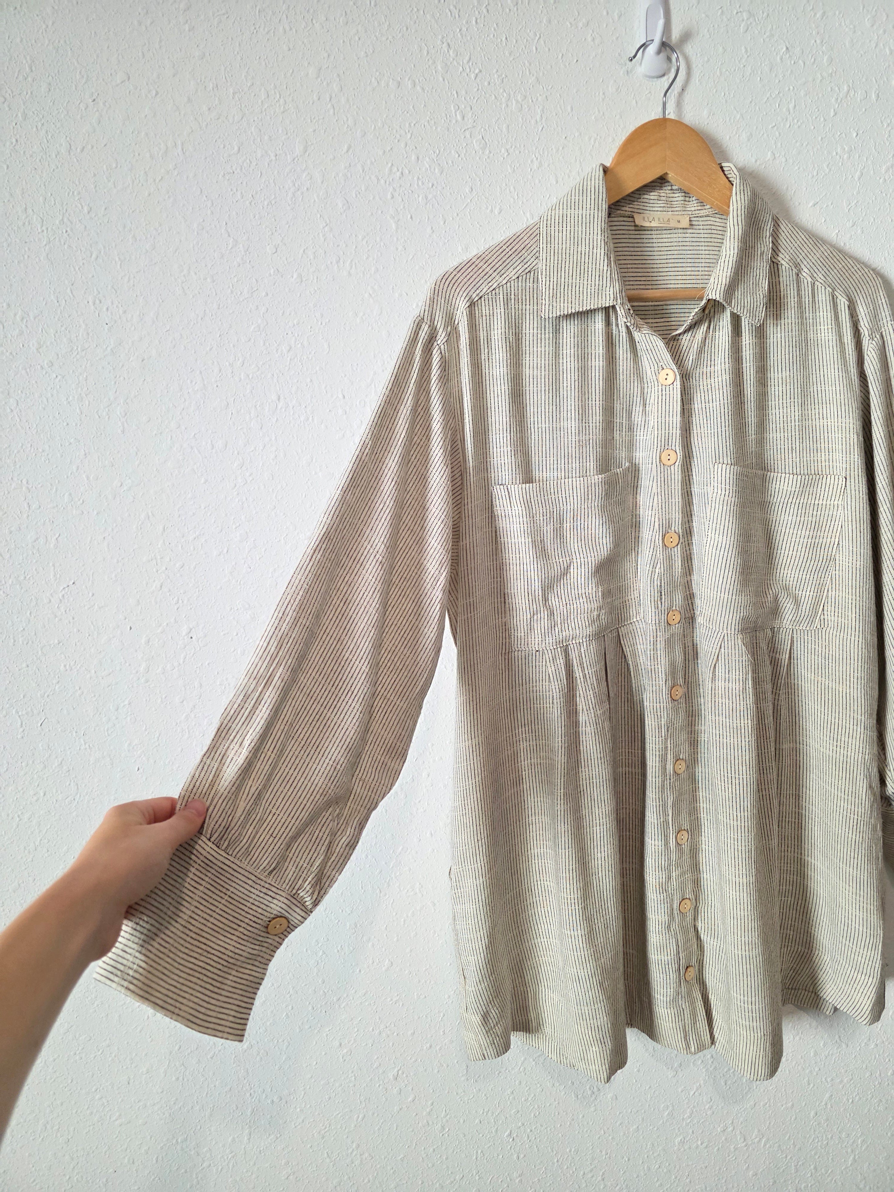 Cotton Linen Striped Tunic (M)