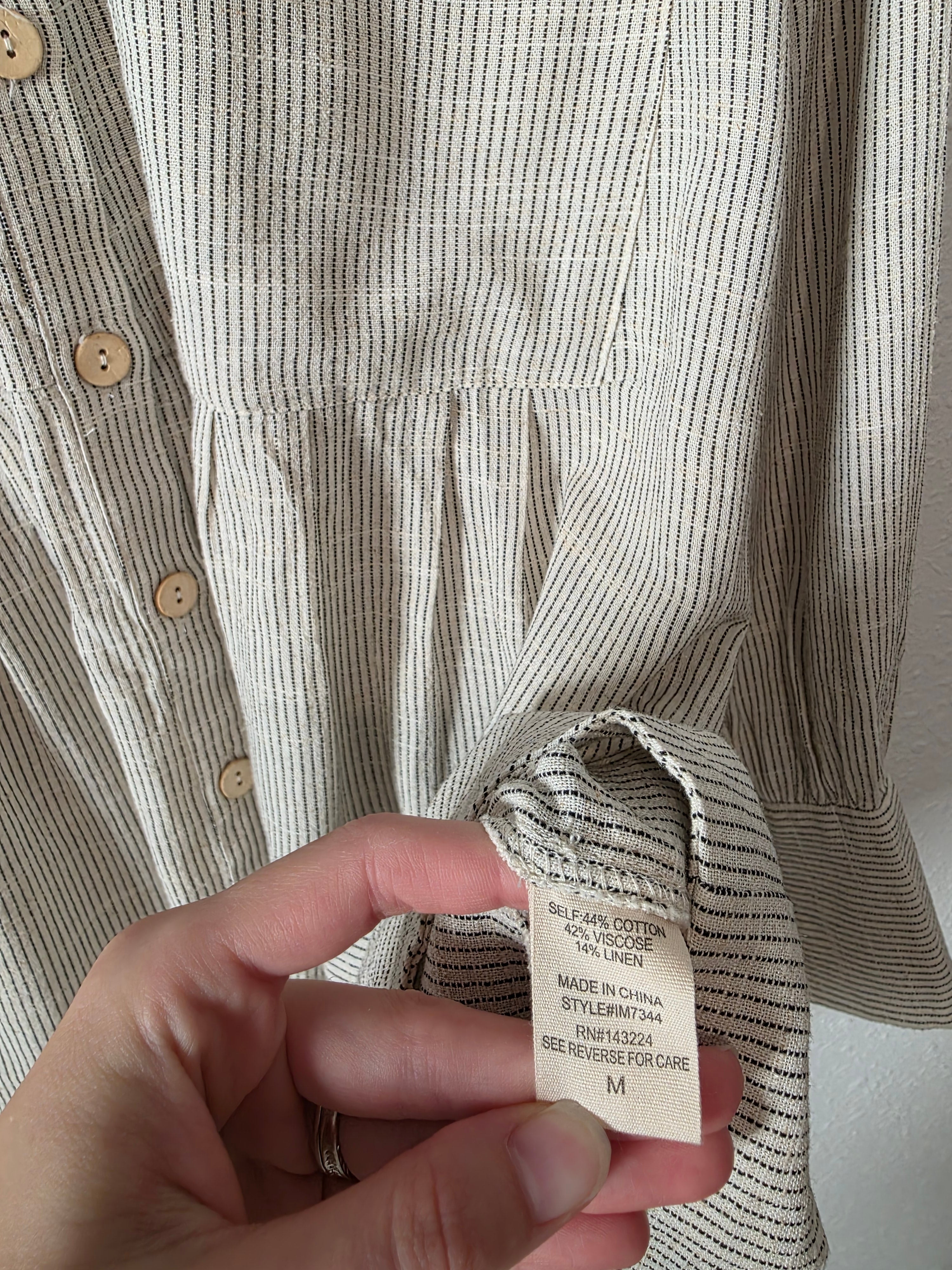 Cotton Linen Striped Tunic (M)