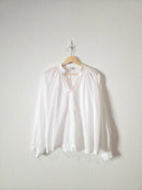 Madewell White Puff Sleeve Blouse (S)