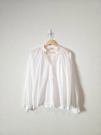 Madewell White Puff Sleeve Blouse (S)