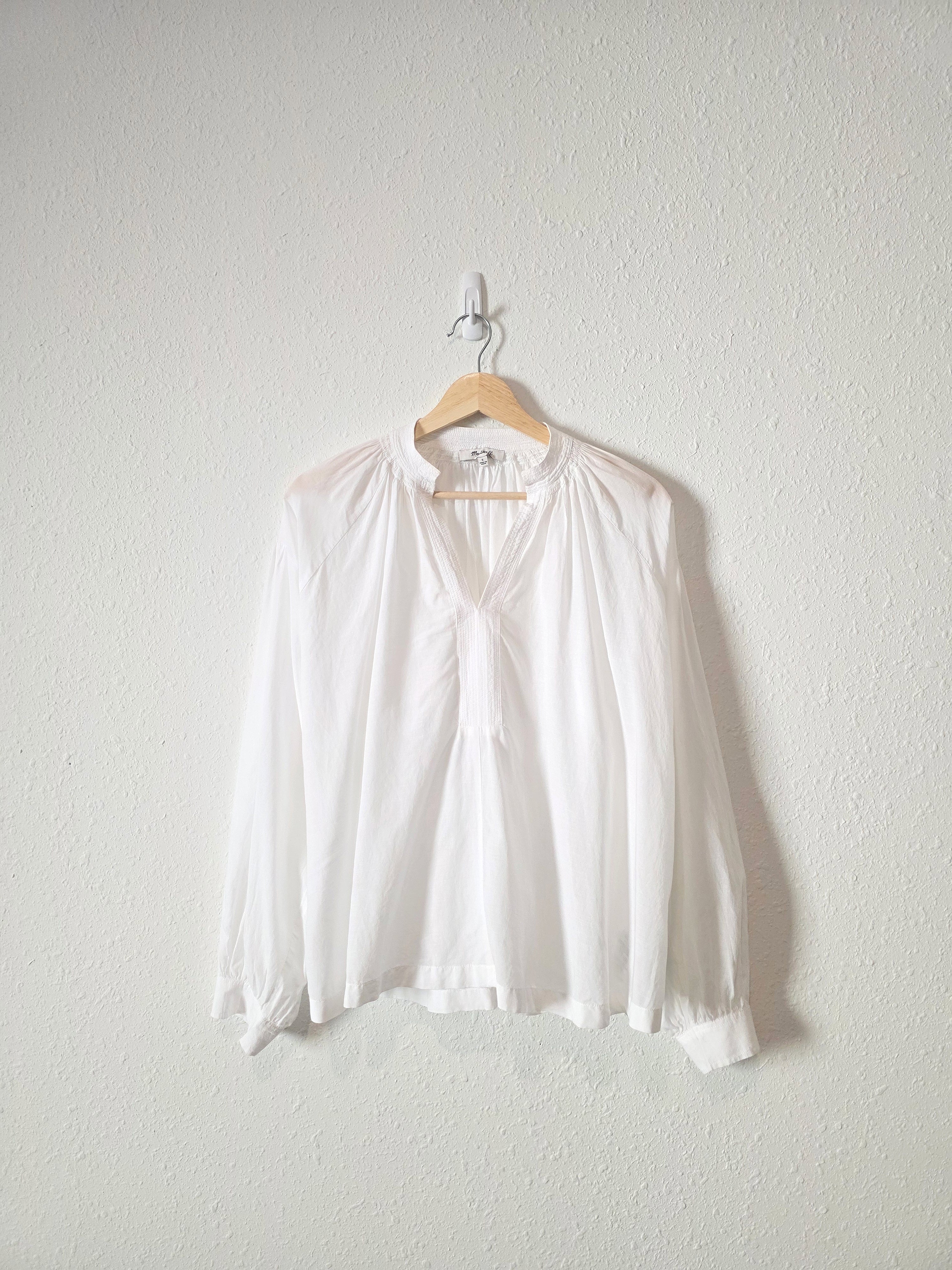 Madewell White Puff Sleeve Blouse (S)