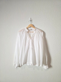 Madewell White Puff Sleeve Blouse (S)