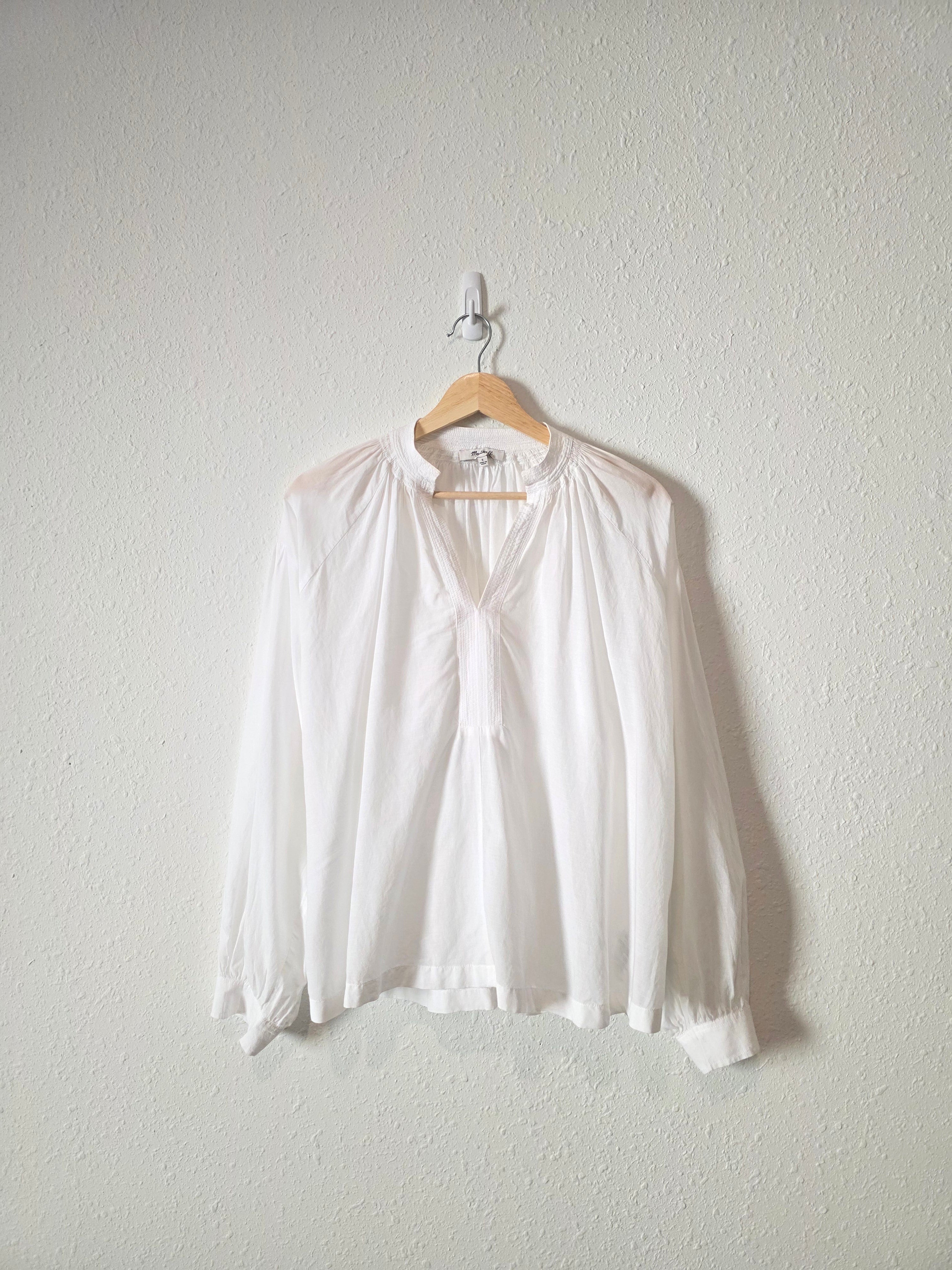 Madewell White Puff Sleeve Blouse (S)