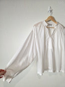 Madewell White Puff Sleeve Blouse (S)