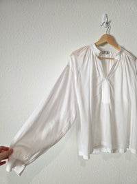 Madewell White Puff Sleeve Blouse (S)