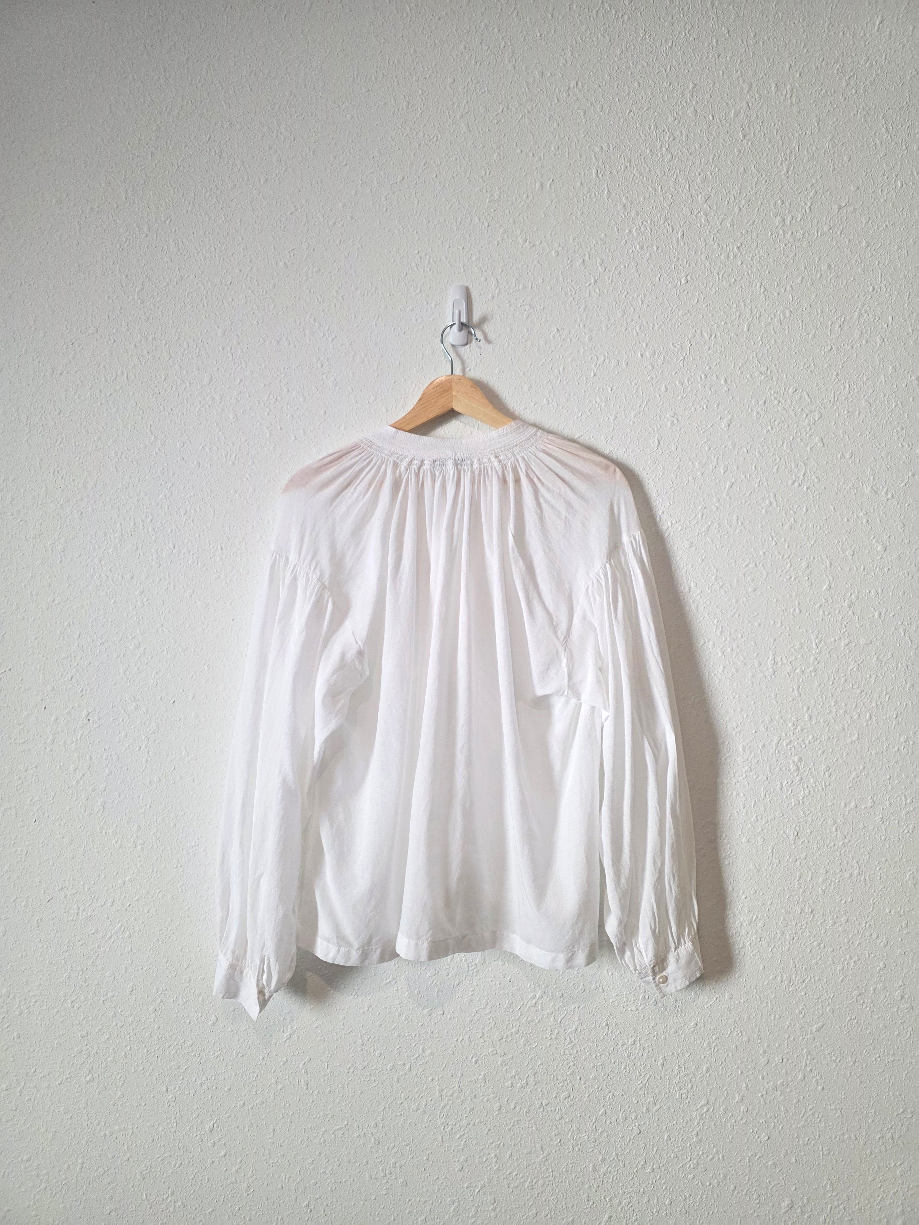 Madewell White Puff Sleeve Blouse (S)