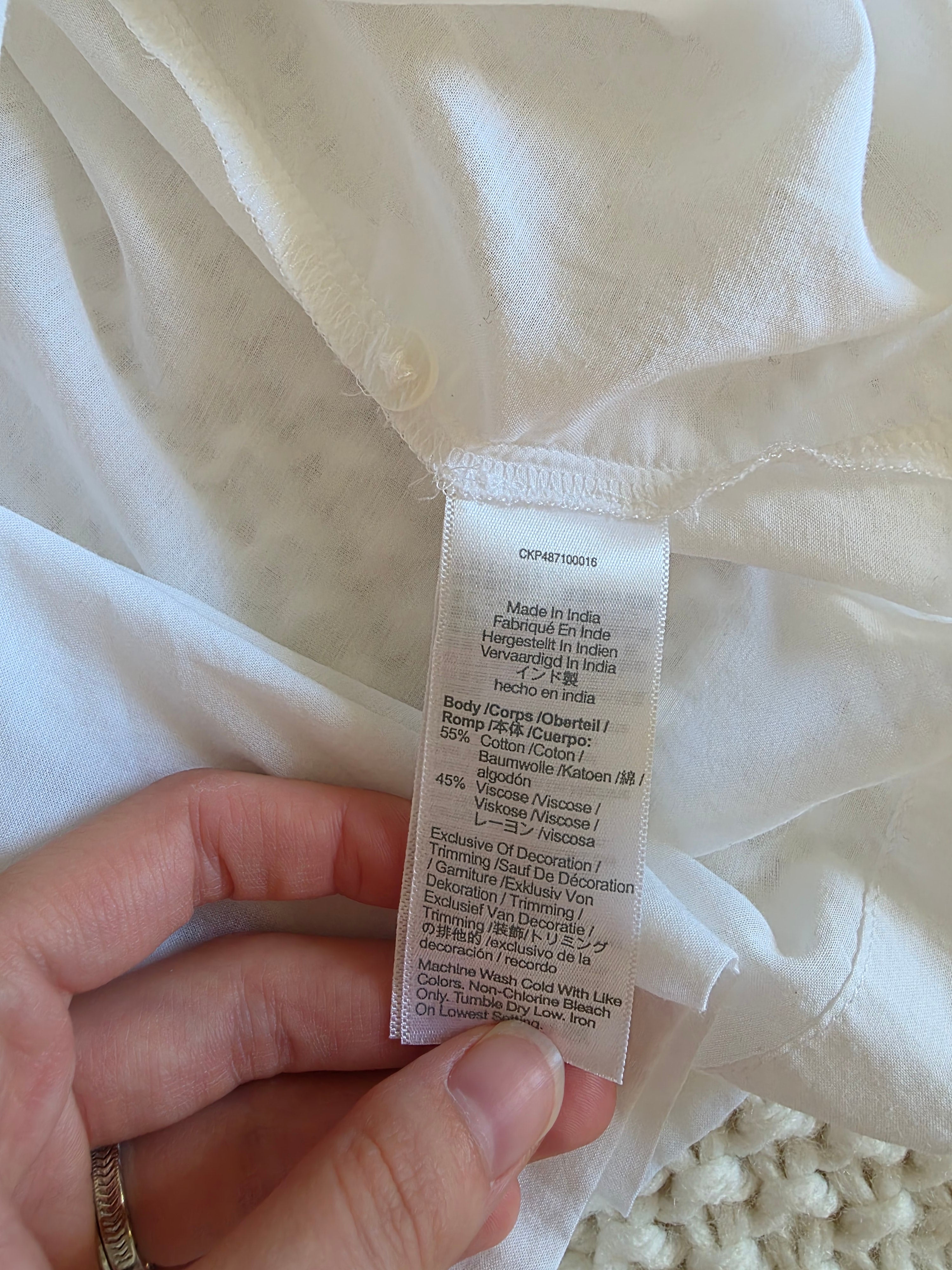 Madewell White Puff Sleeve Blouse (S)