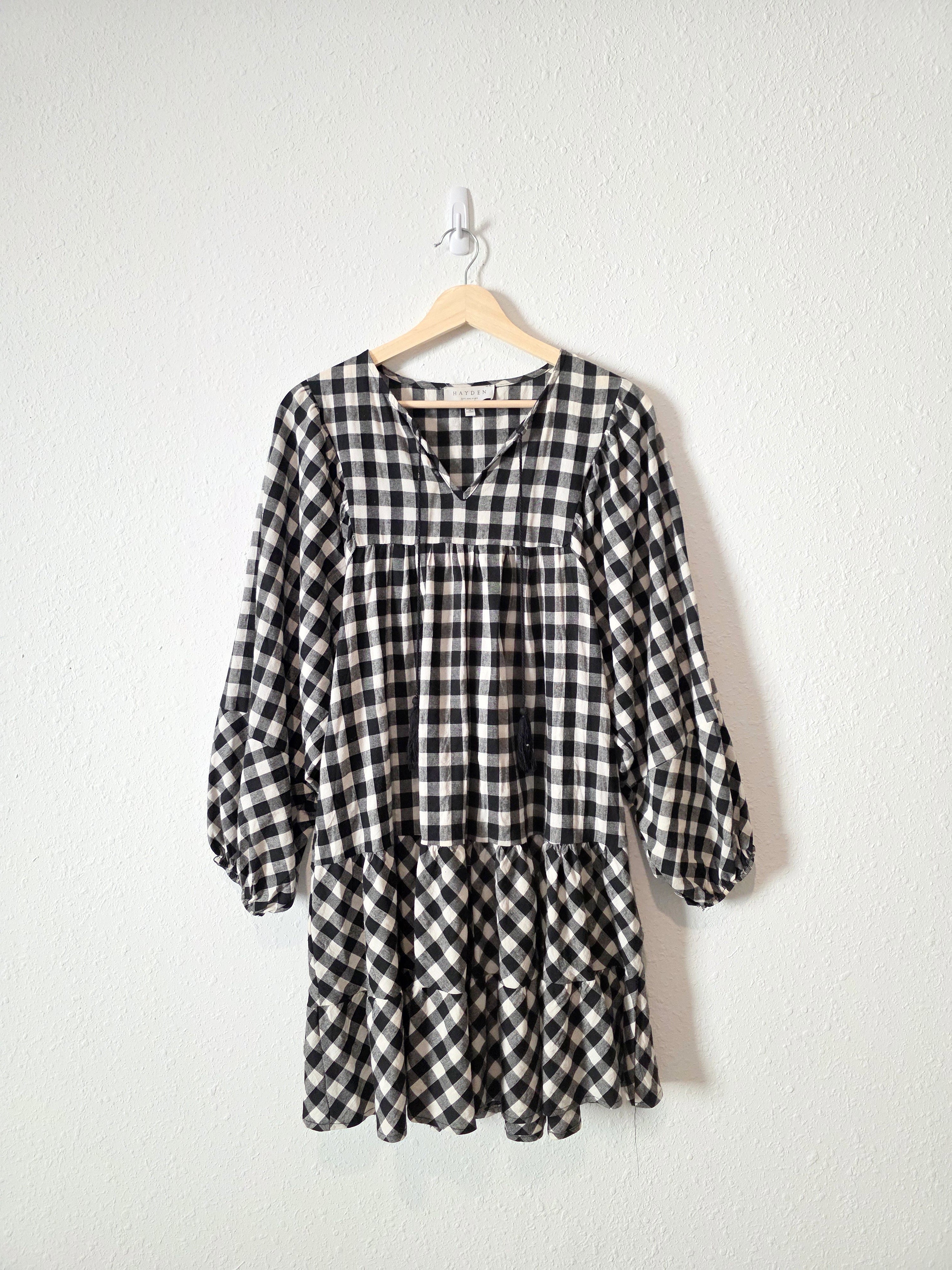 Hayden Checkered Cotton Mini Dress (S)