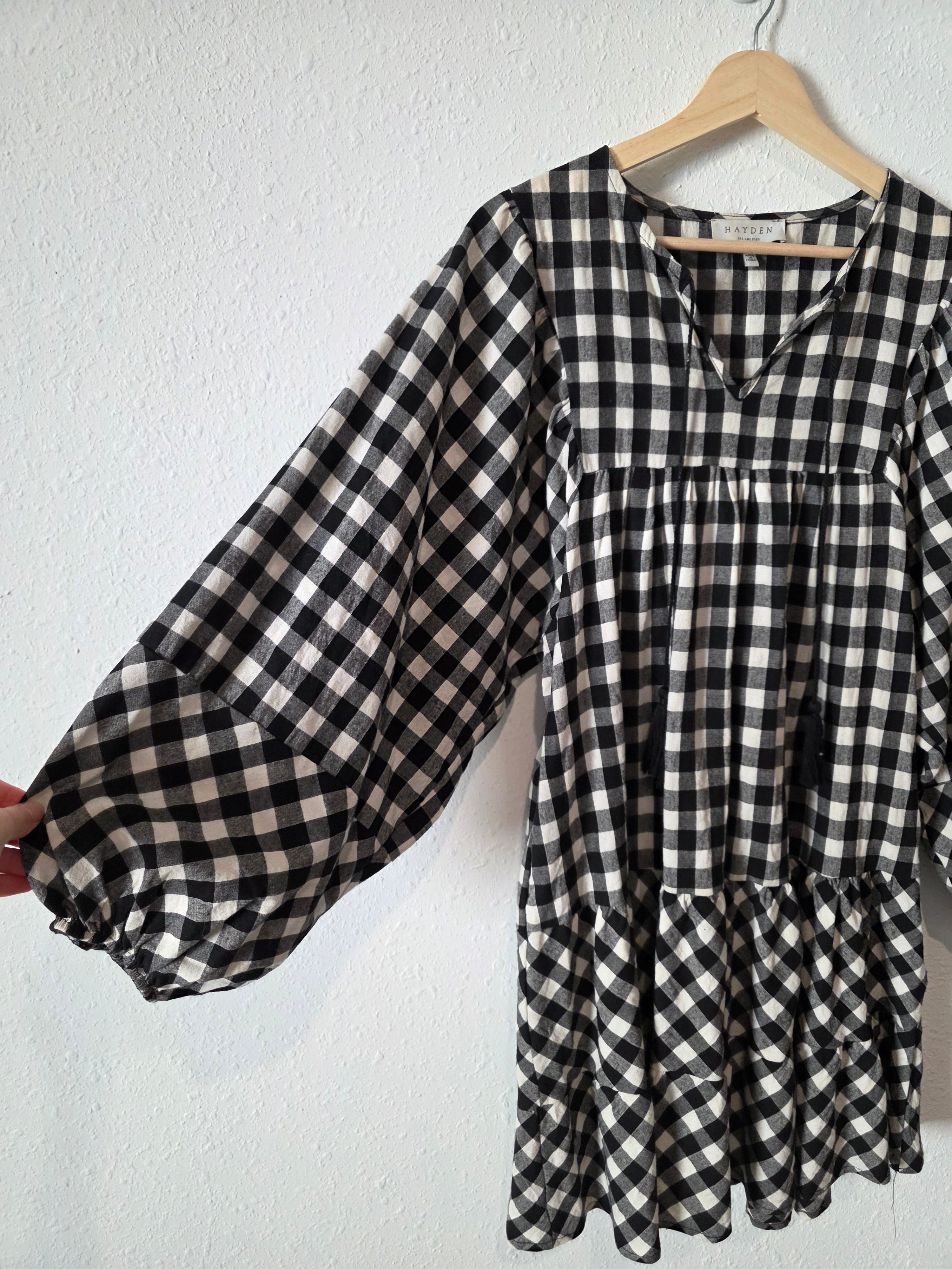 Hayden Checkered Cotton Mini Dress (S)