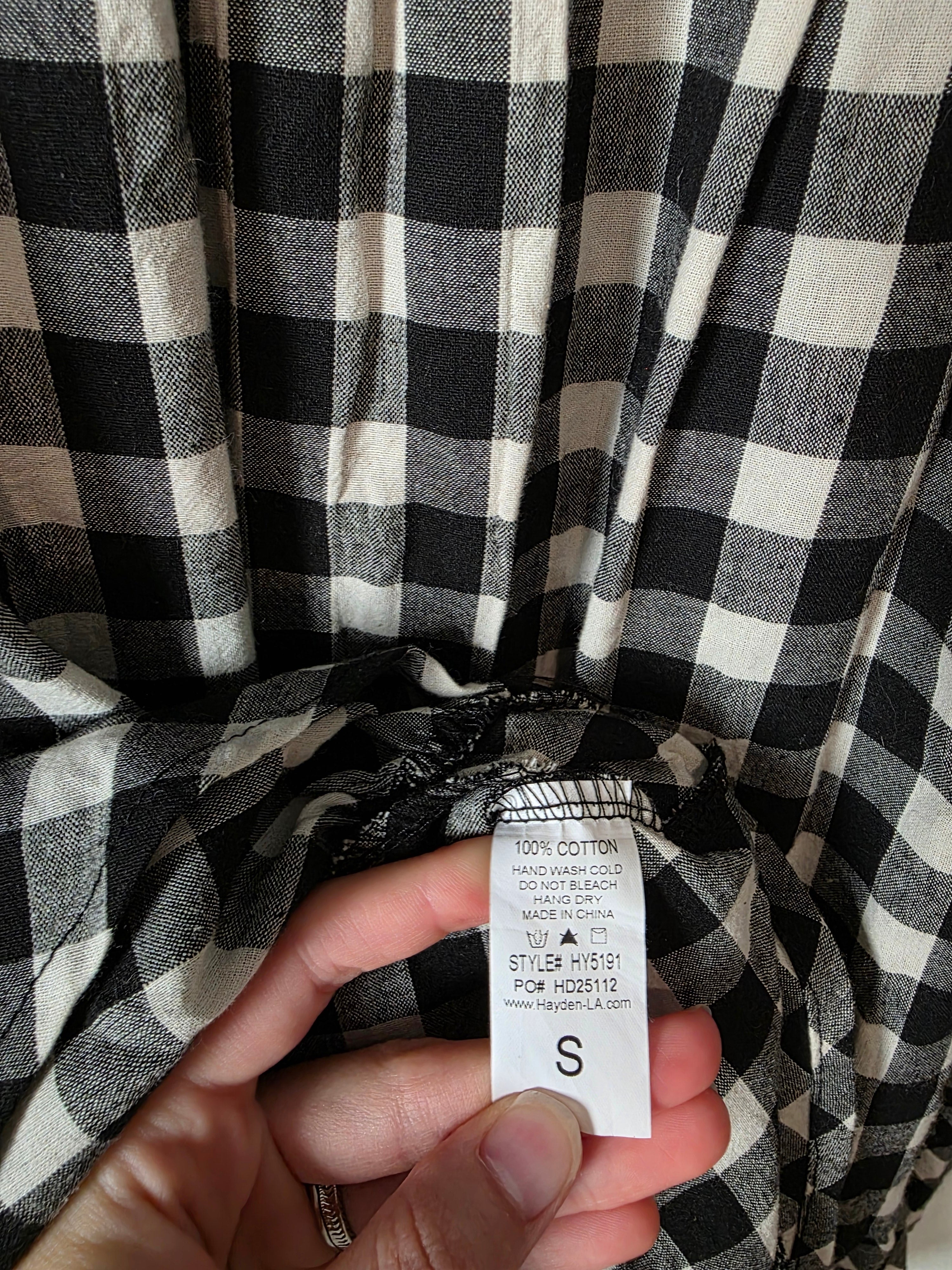 Hayden Checkered Cotton Mini Dress (S)