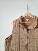 Neutral Quilted Zip Up Vest (1X)