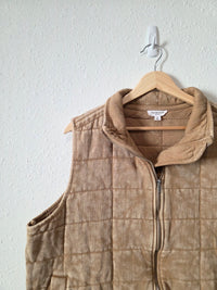 Neutral Quilted Zip Up Vest (1X)