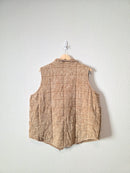 Neutral Quilted Zip Up Vest (1X)