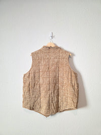 Neutral Quilted Zip Up Vest (1X)