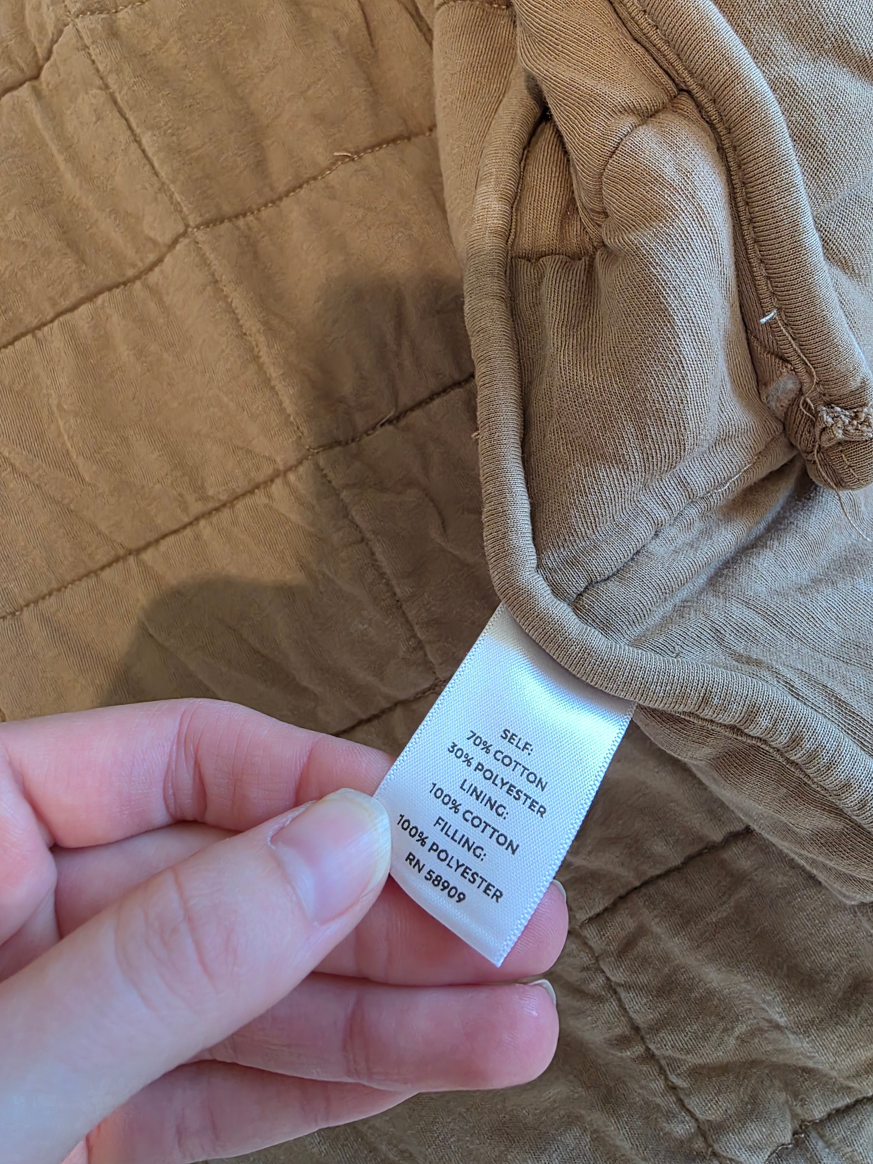 Neutral Quilted Zip Up Vest (1X)