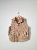 Neutral Quilted Zip Up Vest (1X)