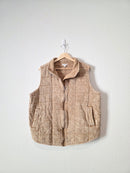 Neutral Quilted Zip Up Vest (1X)