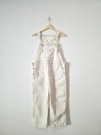 Gap Ecru Relaxed Crop Overalls (M)