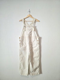 Gap Ecru Relaxed Crop Overalls (M)