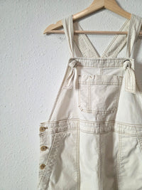Gap Ecru Relaxed Crop Overalls (M)