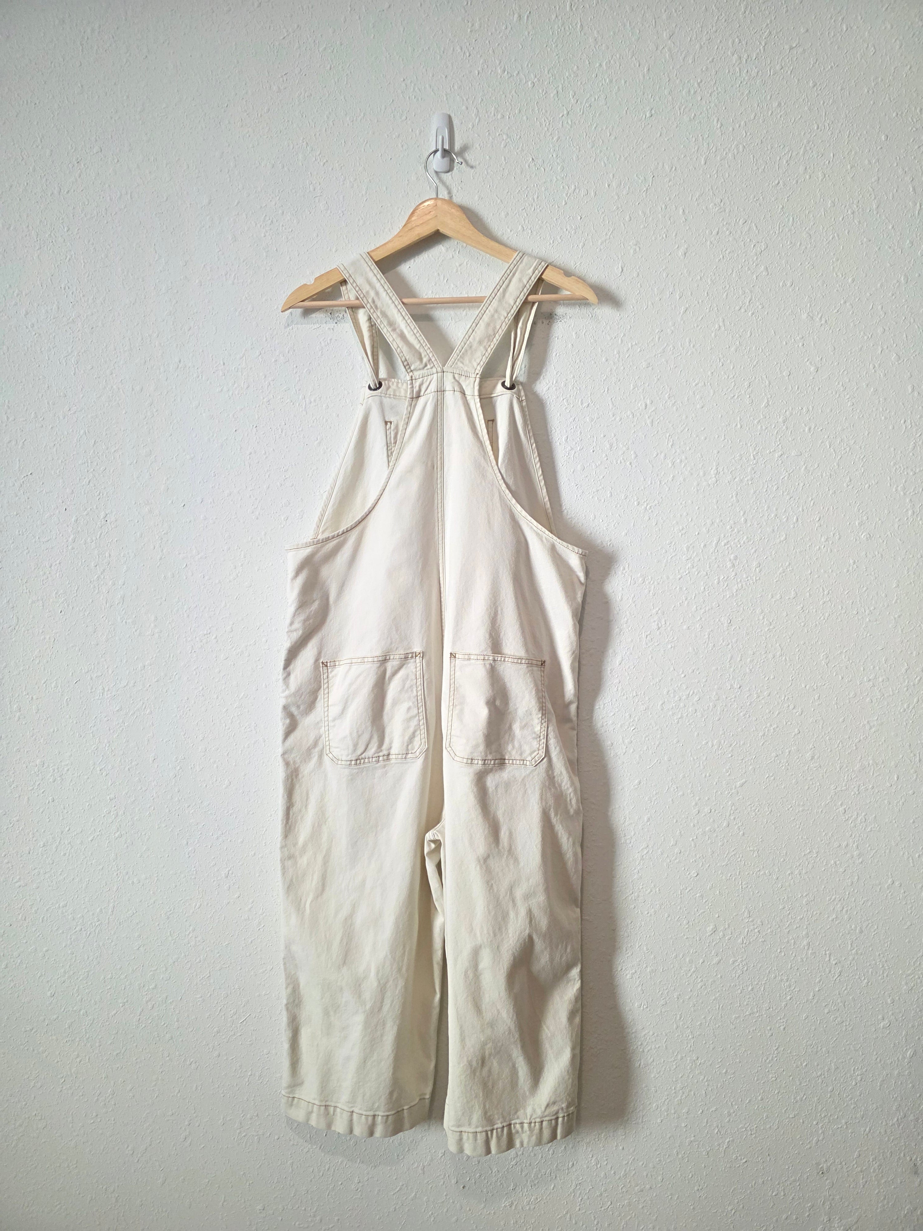 Gap Ecru Relaxed Crop Overalls (M)