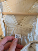 Gap Ecru Relaxed Crop Overalls (M)