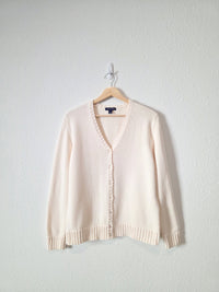 Vintage Lands End Cotton Cardigan Sweater (M)