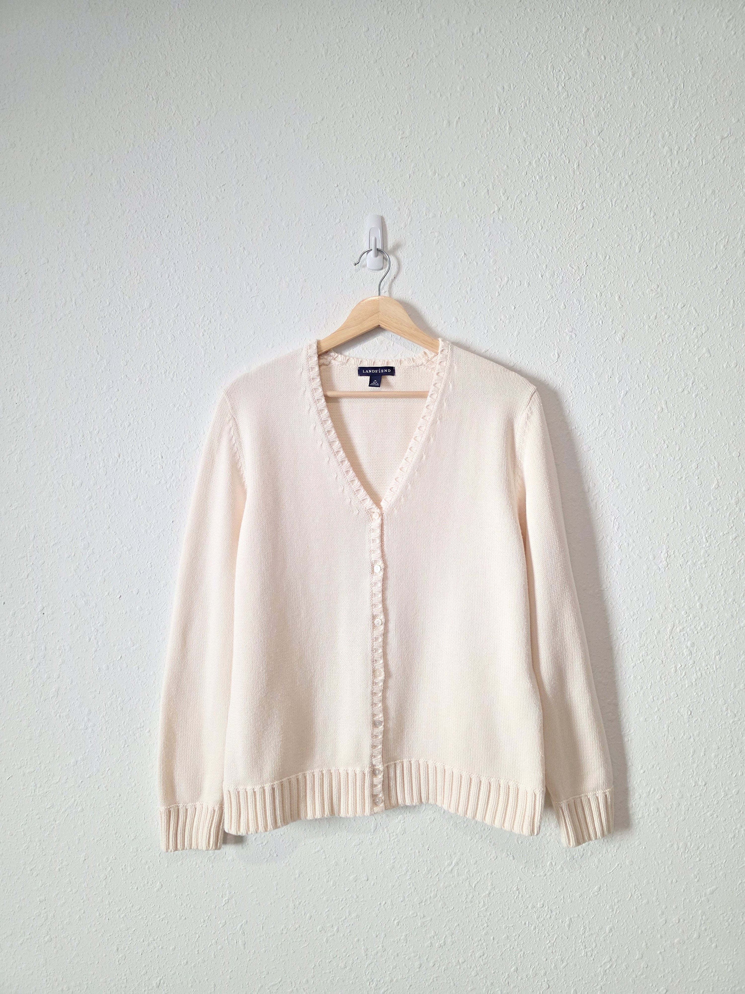 Vintage Lands End Cotton Cardigan Sweater (M)