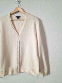 Vintage Lands End Cotton Cardigan Sweater (M)