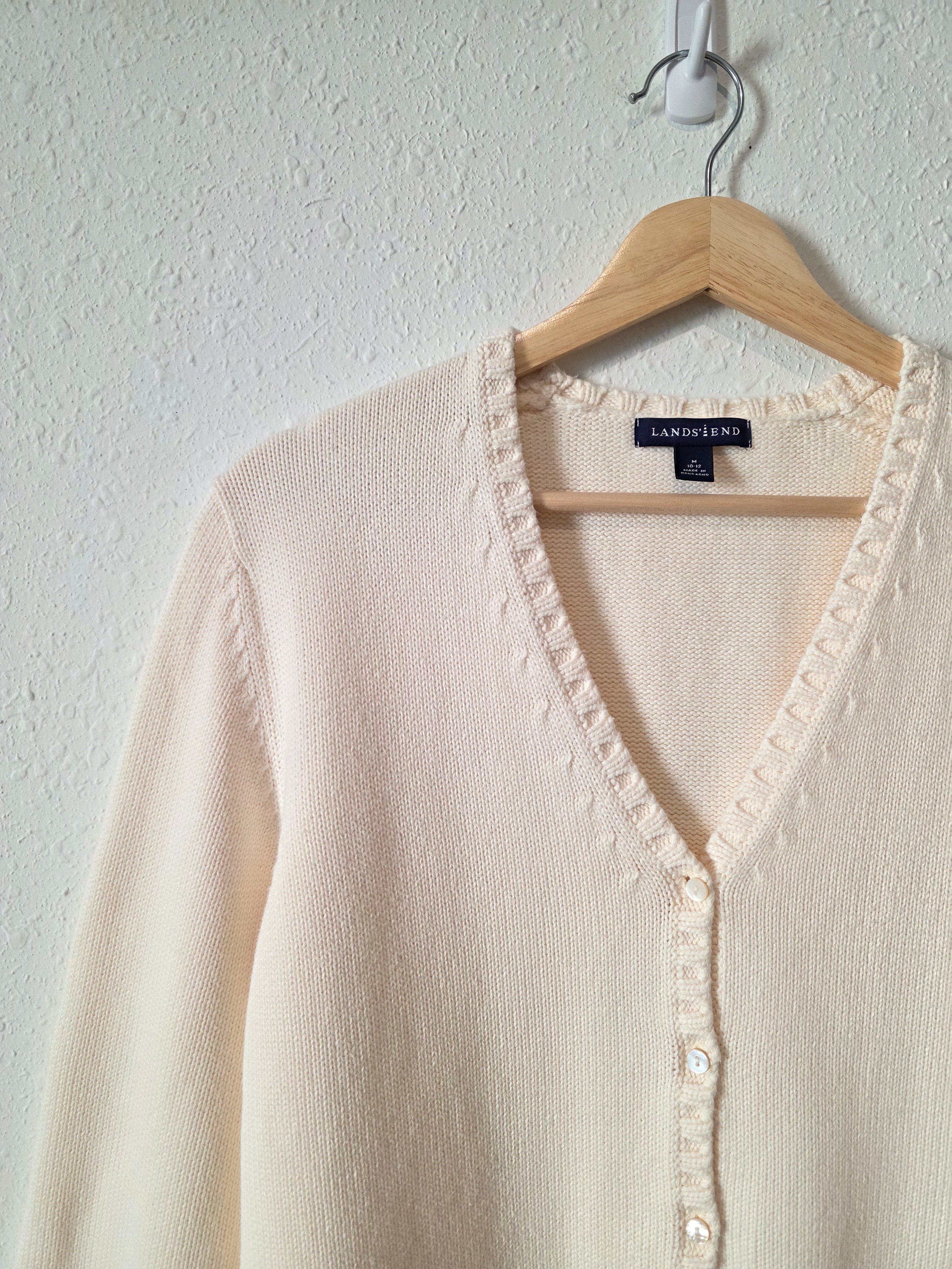 Vintage Lands End Cotton Cardigan Sweater (M)