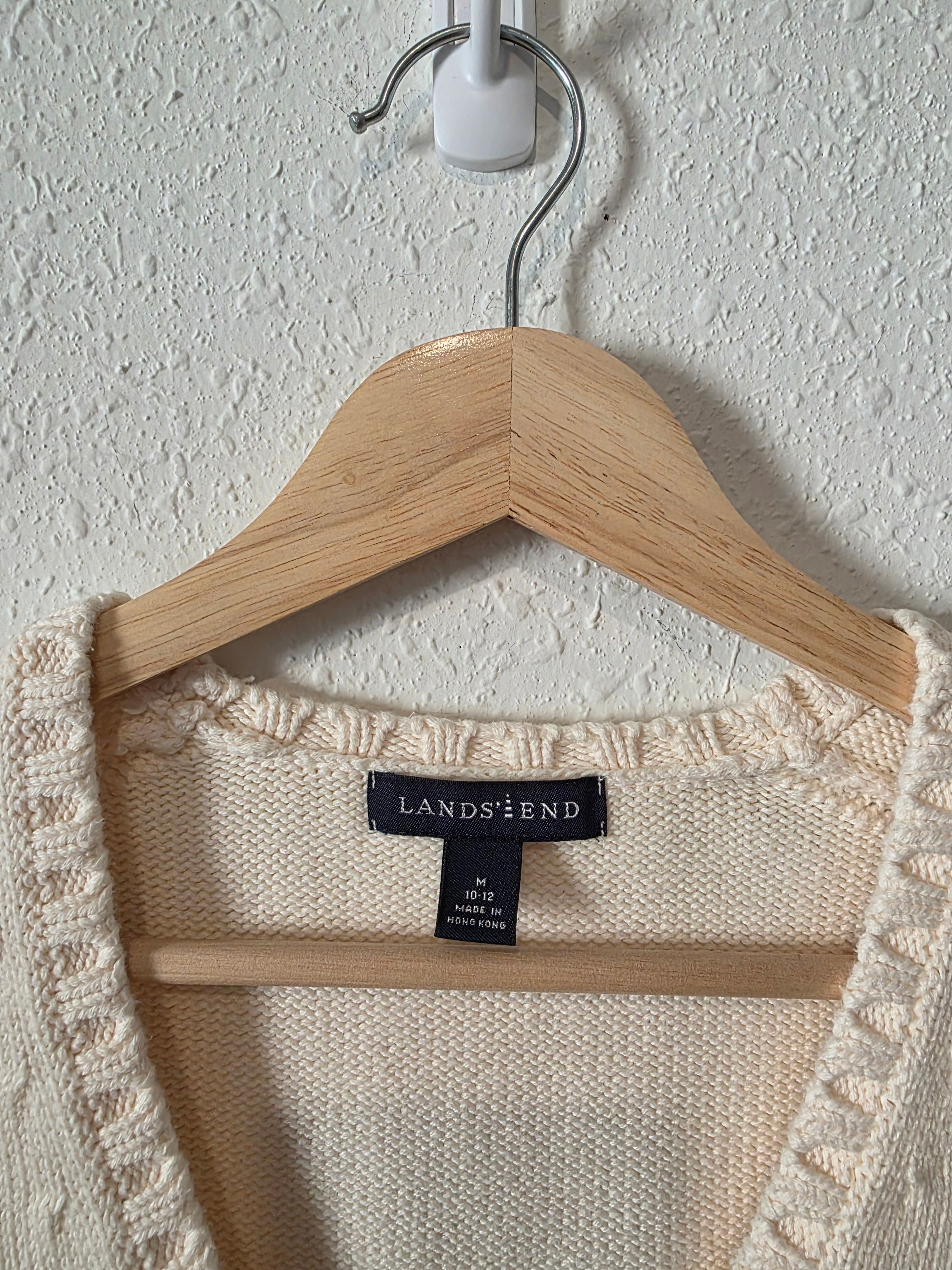 Vintage Lands End Cotton Cardigan Sweater (M)