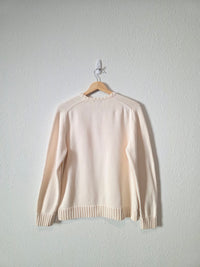 Vintage Lands End Cotton Cardigan Sweater (M)
