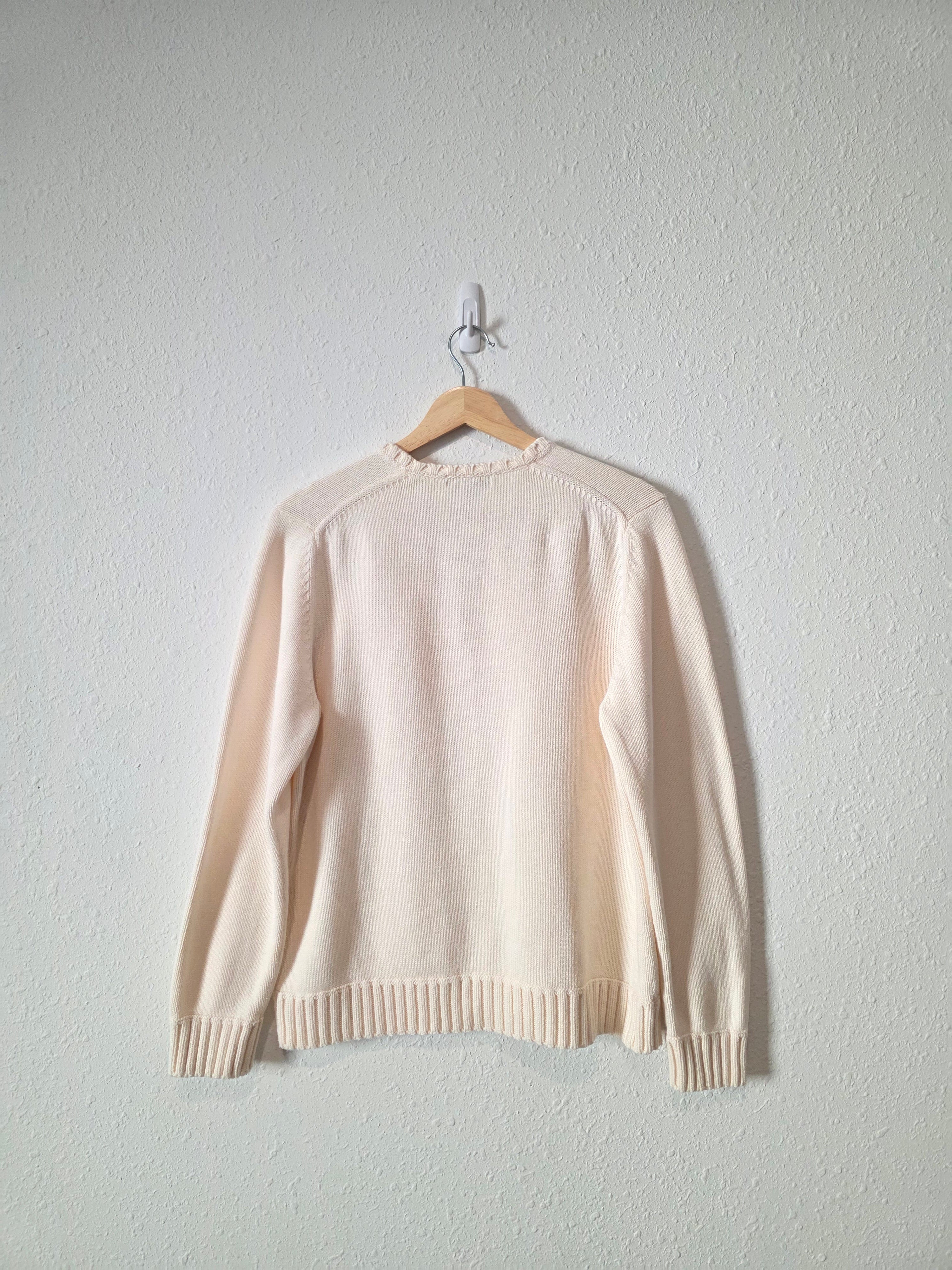Vintage Lands End Cotton Cardigan Sweater (M)