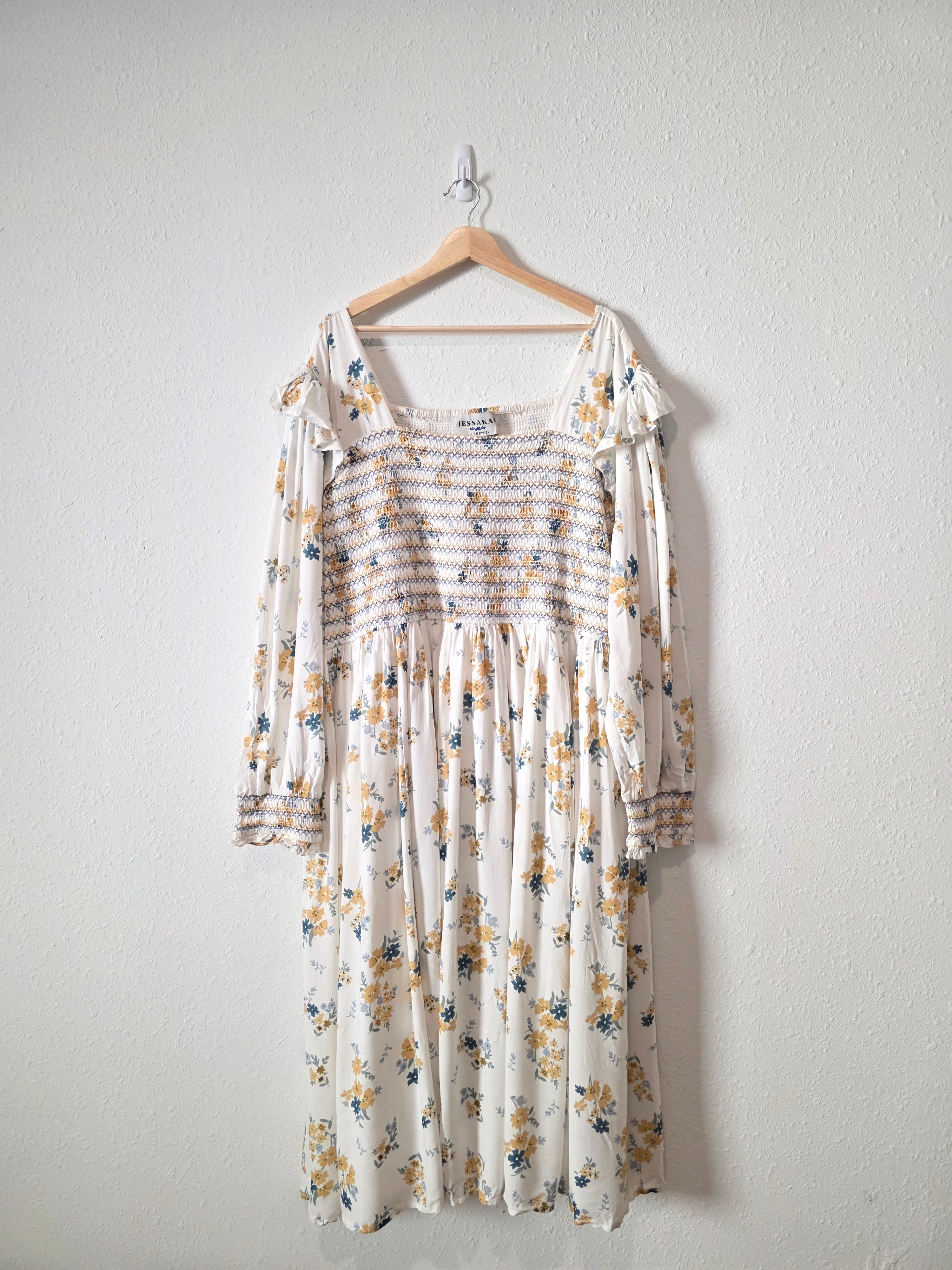 Jessakae Floral Smocked Maxi Dress (4X)