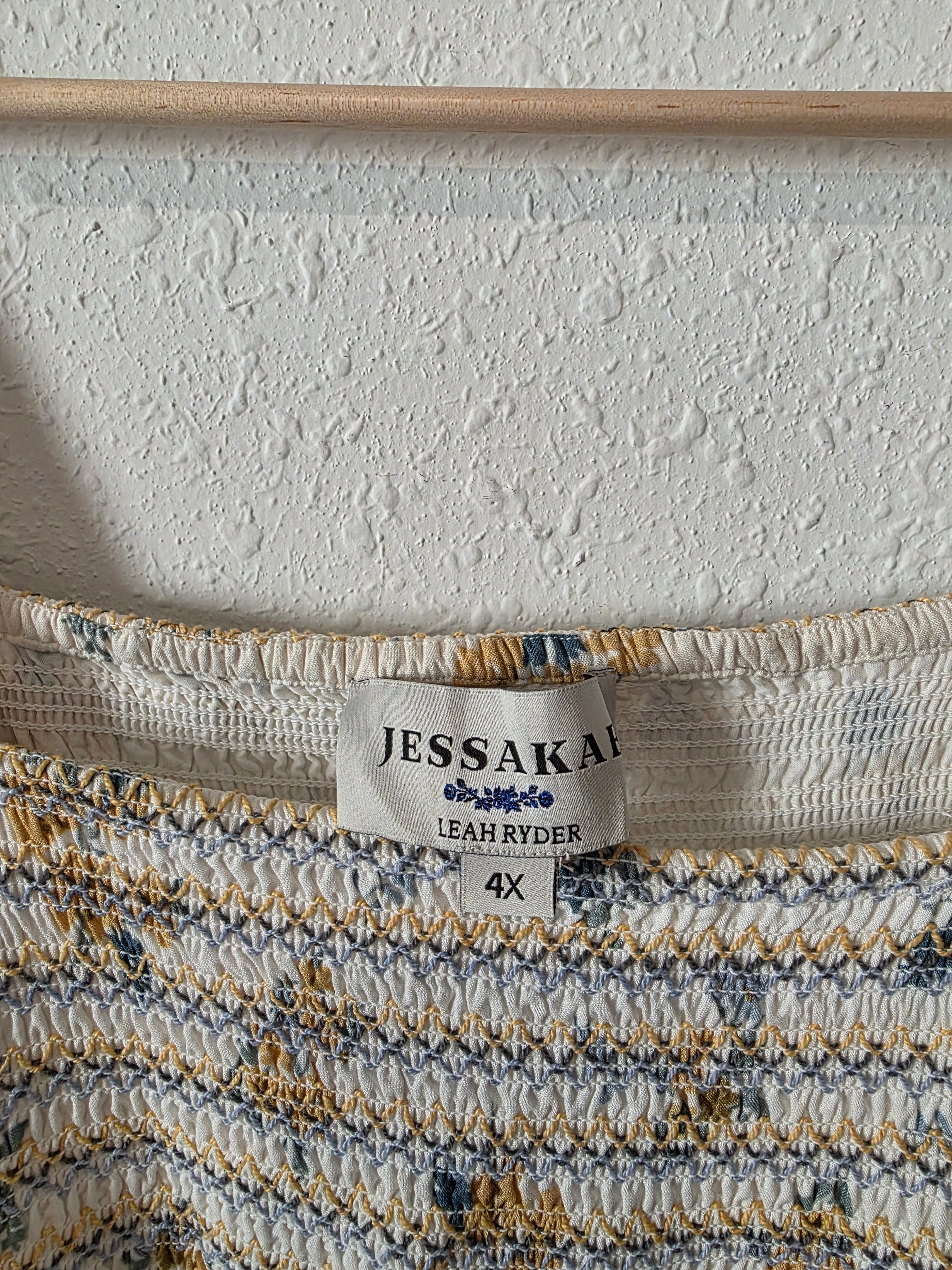 Jessakae Floral Smocked Maxi Dress (4X)