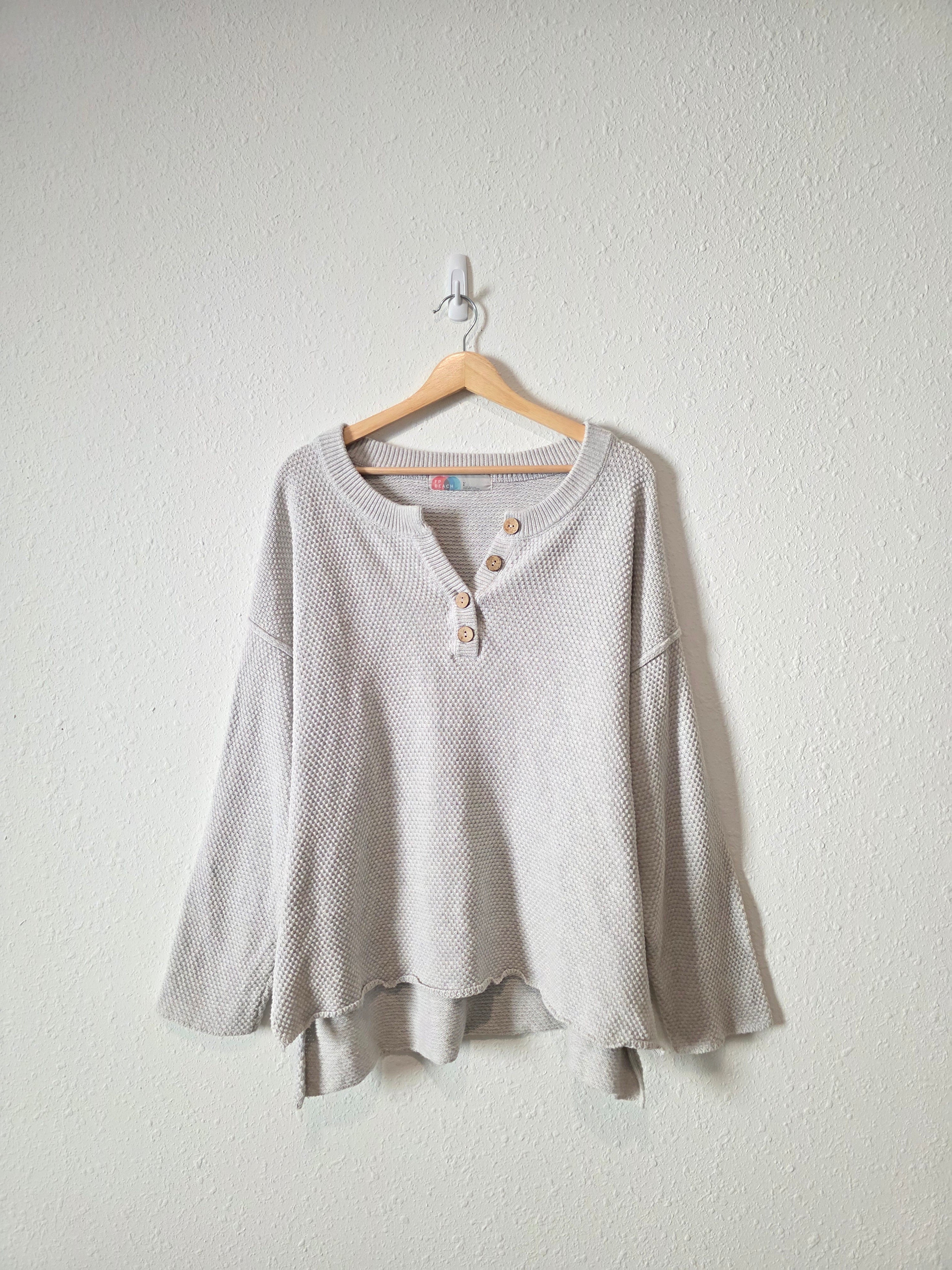 Free People Oversized Waffle Henley (L)
